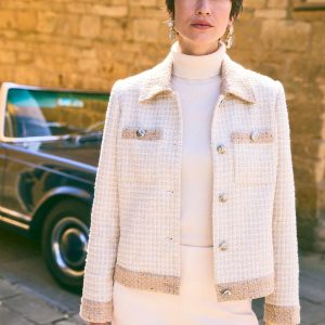 Tonal Neutral Tweed Jacket