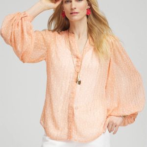 Metallic Jacquard Blouse