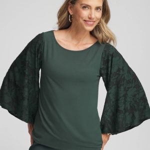 Touch of Cool™ Burnout Angel-Sleeved Top