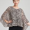 Travelers™ Animal-Print Bubble-Hem Chiffon Blouse