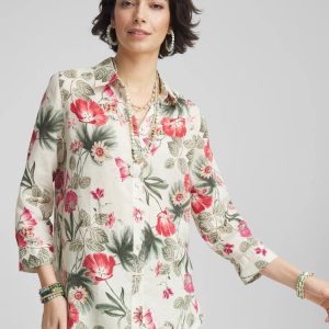 No Iron™ Garden Floral Linen Shirt