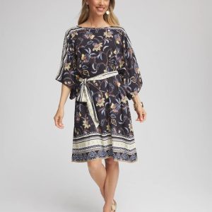 Georgette Boatneck Kaftan Dress