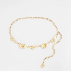 Goldtone Flowers Chain Belt