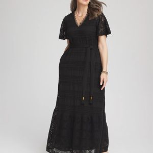 Petite Crochet-Lace Maxi Dress