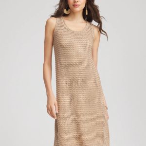 Petite Crochet-Knit Sequins Tank Dress