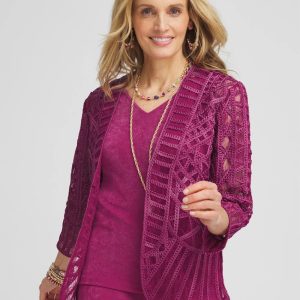 Travelers™ Collection Embroidered Lace Cutwork Jacket