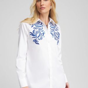 No Iron™ Wildflower Embroidered Shirt