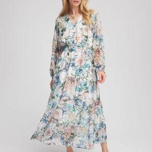 Petite Georgette Tie-Front Maxi Dress