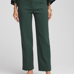 Petite Bi-Stretch Straight Ankle Pants