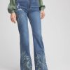 Applique Decorated Denim Jeans