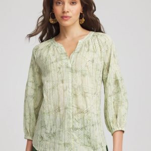 Lurex Stripe Cotton Blouse