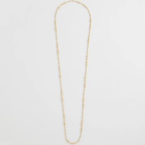 Goldtone Long Beaded Necklace