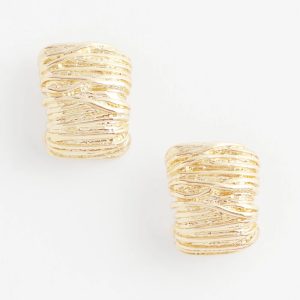 No Droop® Crinkled Huggie Hoop Earrings