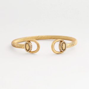 Equestrian Horsebit Goldtone Cuff Bracelet