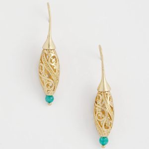 Gold Lantern Drop Earrings
