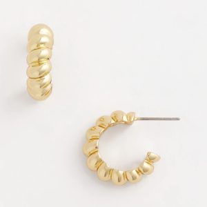 No Droop® Goldtone Twisted Hoop Earrings