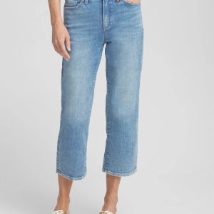 High Rise Straight Cropped Denim