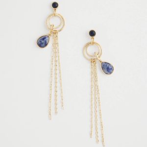 No Droop® Sodalite Tassel Earrings