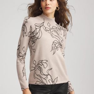 Ella Mockneck Printed Sweater