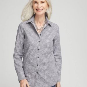 No Iron™ Floral Jacquard Shirt