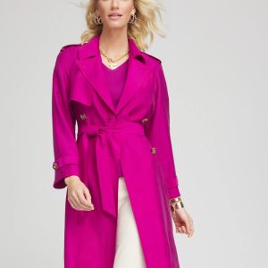Petite Double-Breasted Trench Coat