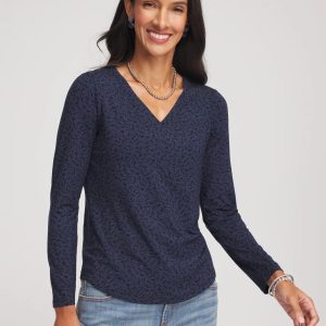 Printed Touch of Cool™ V-Neck Layering Tee
