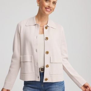 Button-Front Cardigan Jacket