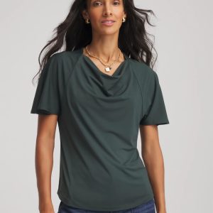 Jersey Knit Cowlneck Tee