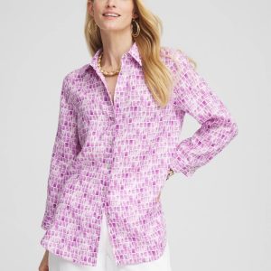 No Iron™ Geometric Linen Shirt