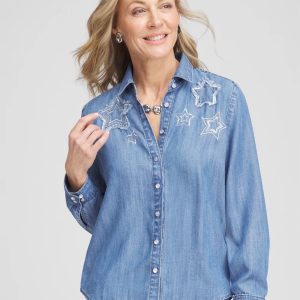 Embroidered Tencel™ Denim Shirt