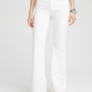 Girlfriend No Stain Frayed Flared Jeans