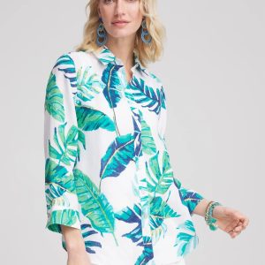 No Iron™ Palm Print Linen Shirt
