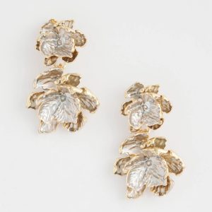 Painted Flower Linear Earrings