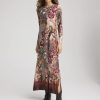 Petite Patchwork Boatneck Column Maxi Dress