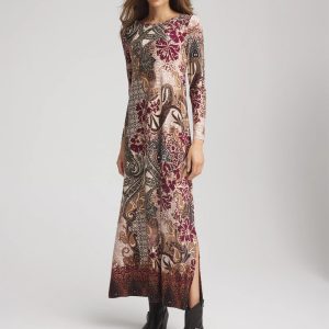 Petite Patchwork Boatneck Column Maxi Dress