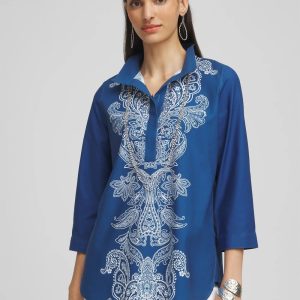 No Iron™ Paisley Buttonback Tunic