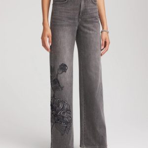 Printed High-Rise Wide-Leg Jean