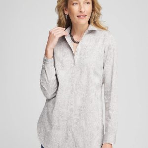 No Iron™ Python Print Jacquard Tunic