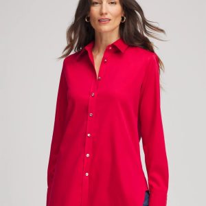 No Iron™ Rhinestone Button Shirt