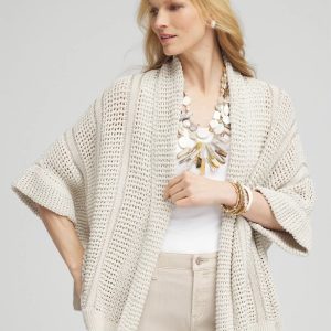 Novelty Knit Cuffed Sequin Ruana
