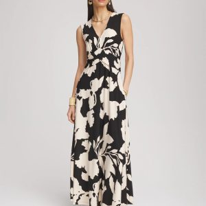 Petite Floral Ruched Jersey Maxi Dress