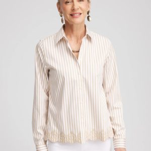 No Iron™ Scalloped-Hem Shirt