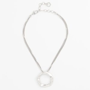 Multi-Strand Circle Pendant Necklace