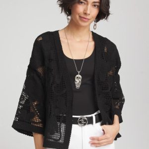 Cutwork Crochet-Lace Short Kimono