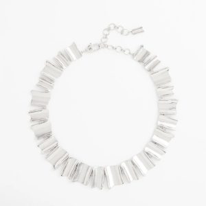 Silvertone Wave Collar Necklace