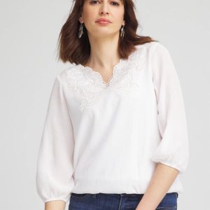 Embroidered Cutout Blouse