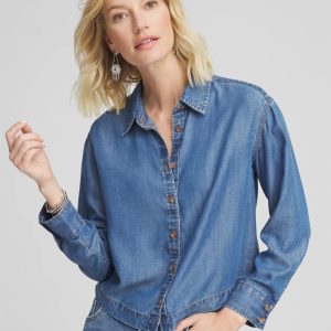 Tencel™ Cropped Denim Shirt