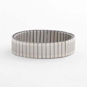 Silver Tone Stretch Watchband Bracelet