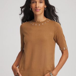 Ella Embellished Classic-Fit Sweater Tee