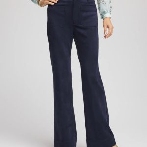 Petite Faux Suede Bootcut Ankle Pants